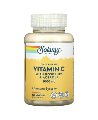 Solaray Timed Release Vitamin C with Rose Hips & Acerola 1 000 mg - 100 Veg Caps