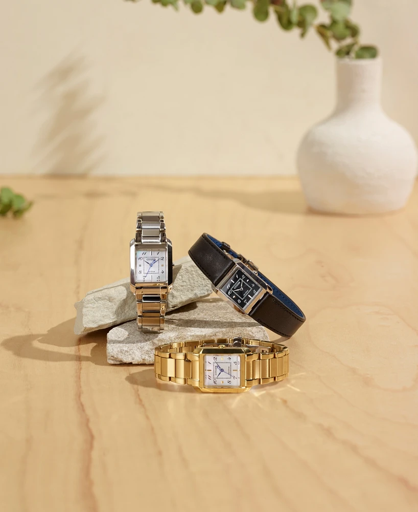 Citizen Eco-Drive Women's Bianca Black Apple Material Strap Watch 28mm