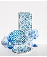 Abode Homewares Palazzo Geo Tile 8.5" Salad Plates, Set of 6, Service for 6