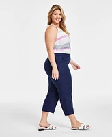 Charter Club Plus 100% Linen Cropped Pants, Exclusively at Macy's