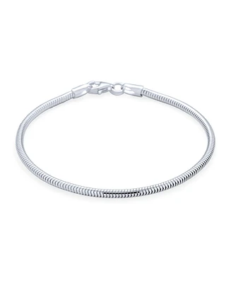 Bling Jewelry Sterling Silver Snake Bracelet Foxtail Wheat Charm Lobster Clasp