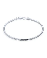 Bling Jewelry Sterling Silver Snake Bracelet Foxtail Wheat Charm Lobster Clasp