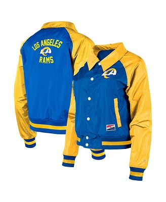 Women's New Era Royal Los Angeles Rams Coaches Raglan Full-Snap Jacket