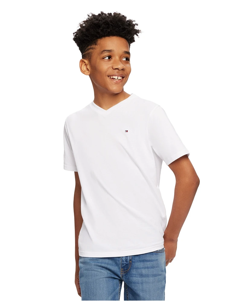 Tommy Hilfiger Toddler and Little Boys Embroidered Logo V-Neck Tee
