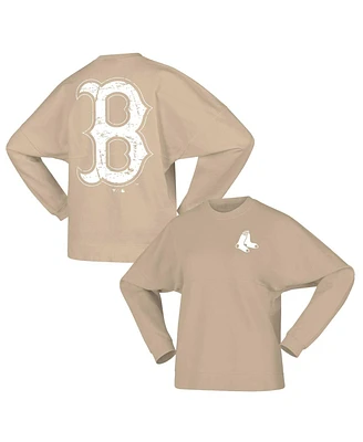 Women's Fanatics Tan Boston Red Sox Branded Fleece Pullover Sweatshirt