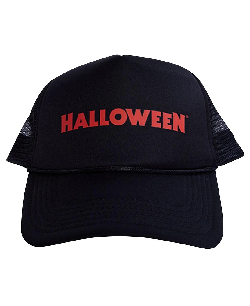 Men's and Women's Contenders Clothing Black Halloween Logo Trucker Hat