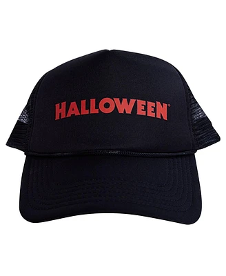 Men's and Women's Contenders Clothing Black Halloween Logo Trucker Hat