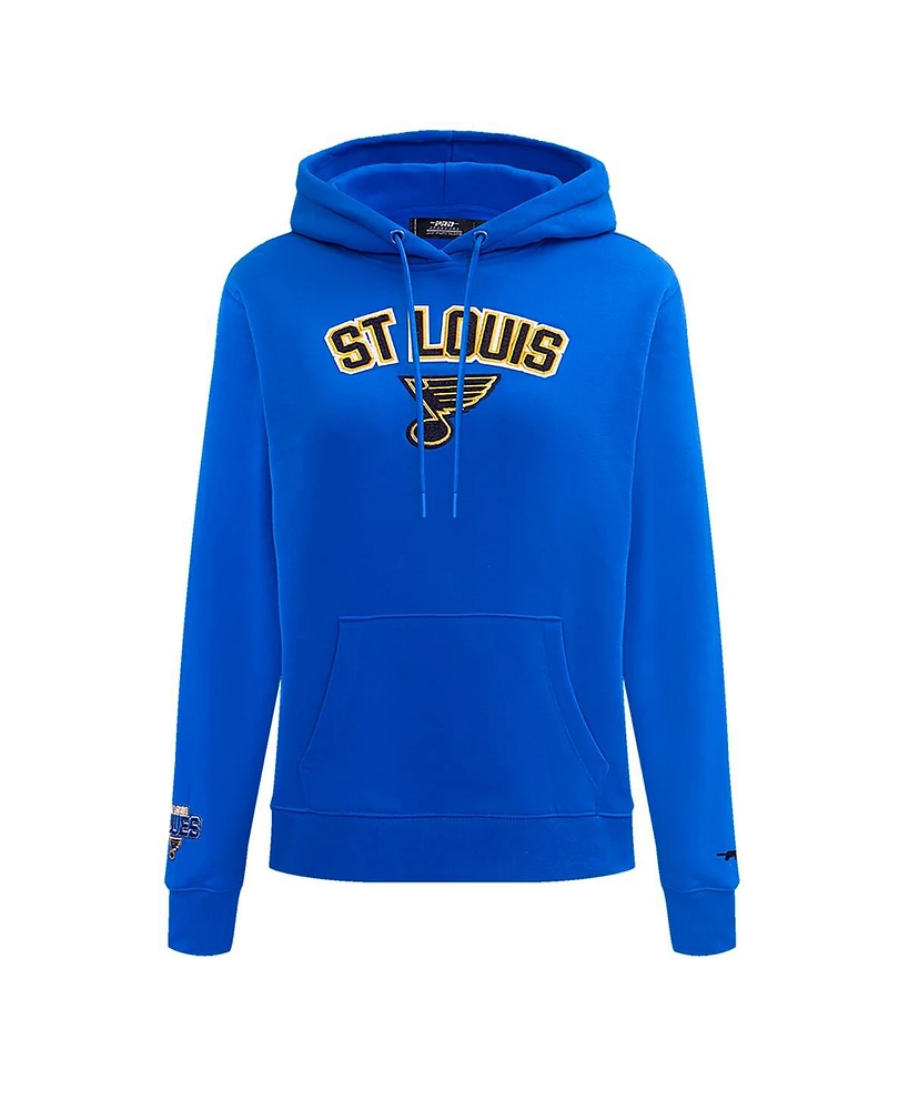 Women's Pro Standard Blue St. Louis Blues Classic Chenille Pullover Hoodie