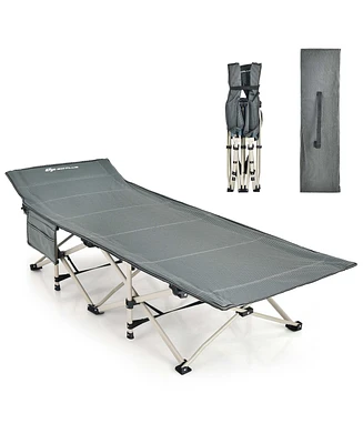 Wide Foldable Camping Cot Heavy-Duty Steel Indoor & Outdoor Sleeping Cot