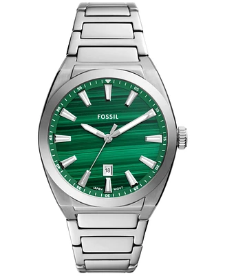 Fossil Men's Everett Three-Hand Date Stainless Steel Watch 42mm