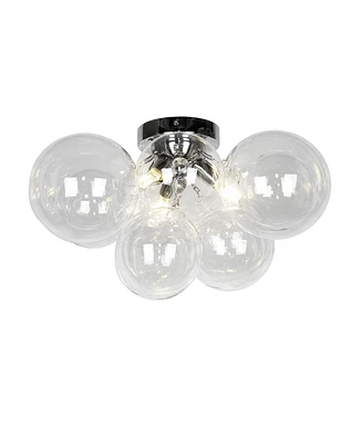 Dainolite 11.5 Metal Comet 3 Light Flush Mount with Glass