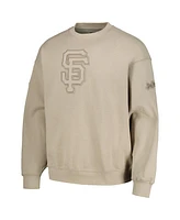 Men's Pro Standard Pewter San Francisco Giants Neutral Drop Shoulder Pullover Sweatshirt