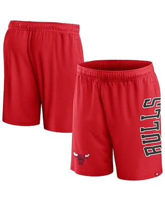 Men's Fanatics Red Chicago Bulls Post Up Mesh Shorts