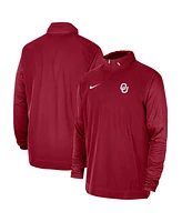 Men's Nike Crimson Oklahoma Sooners 2023 Coach Half-Zip Hooded Jacket