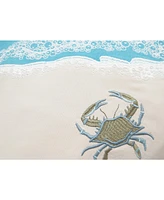 Crab with Waves Indoor Cotton Lumbar Throw Pillow