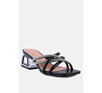 Parisian Cut Rhinestone Embellished Strap Sandals