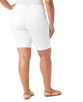 Gloria Vanderbilt Plus Size Shape Effect Pull-On Denim Bermuda Shorts