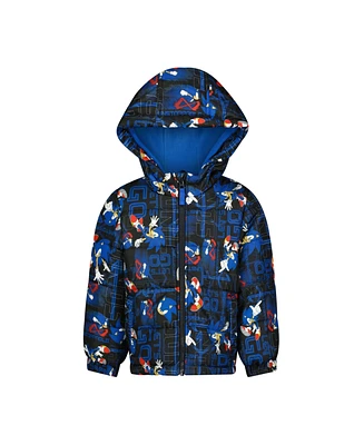 Sega Sonic the Hedgehog Kids Printed Puffer Jacket