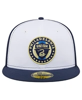Men's New Era White, Navy Philadelphia Union 2024 Kick Off Collection 59FIFTY Fitted Hat