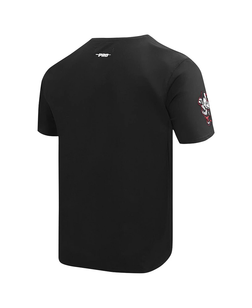Men's Pro Standard Black Distressed Ohio State Buckeyes Classic Stacked Logo T-shirt