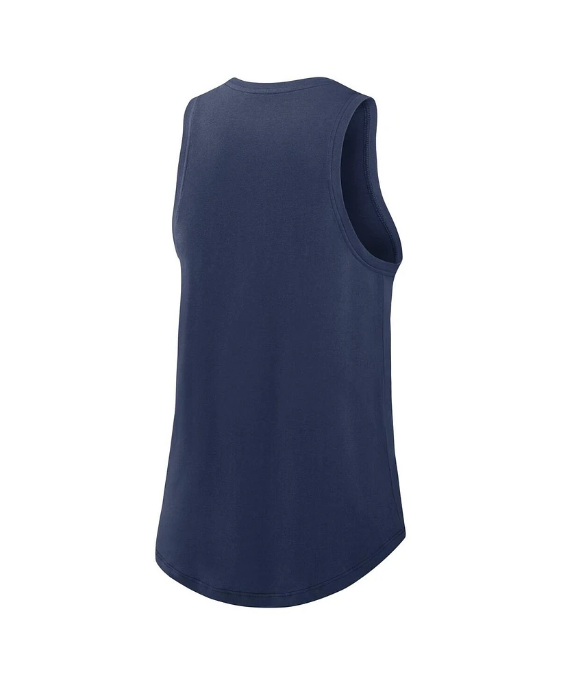 Women's Nike Navy Atlanta Braves Legacy Icon High Neck Fashion Tank Top