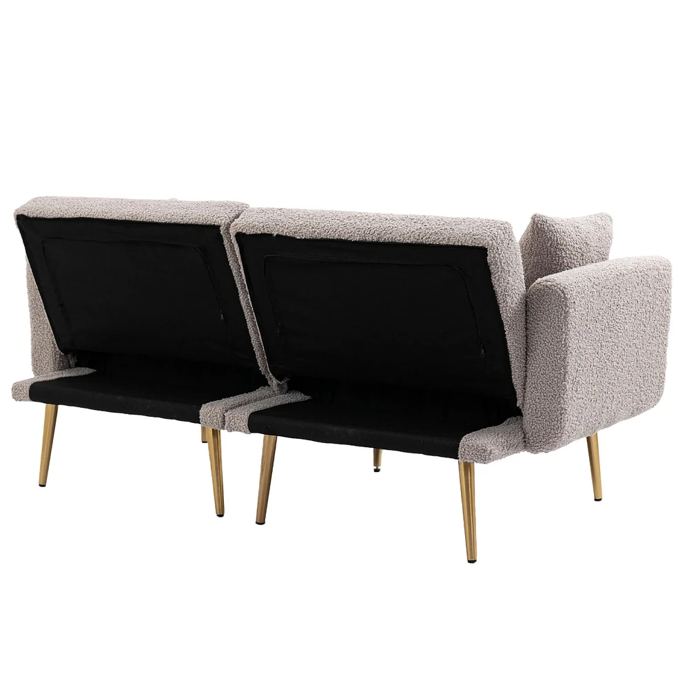 Velvet Sofa, Accent Sofa. Loveseat Sofa With Metal Feet