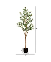 Nearly Natural 5ft. Artificial Olive Tree with Natural Trunk