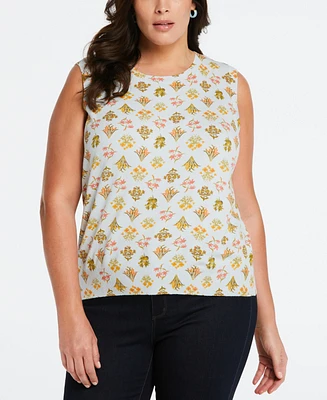Ella Rafaella Plus Size Super Soft Floral Print Sweater