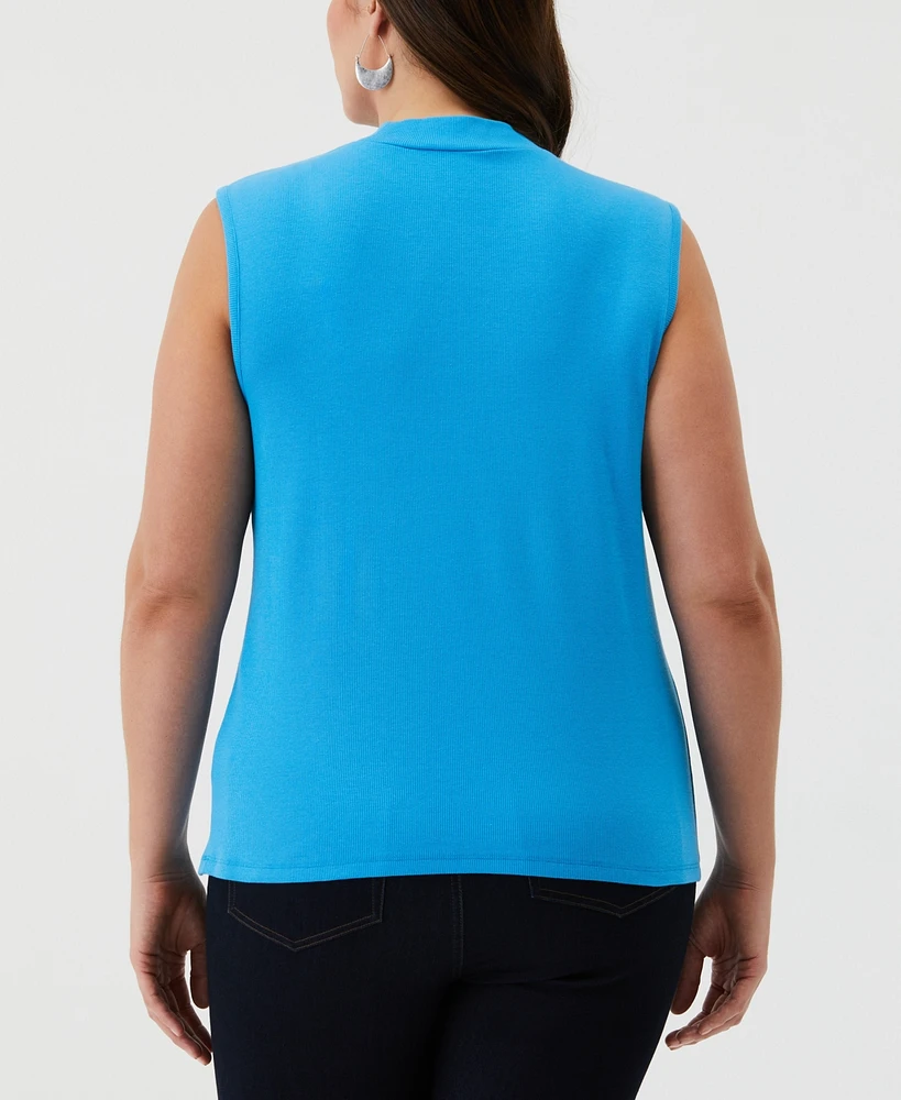 Ella Rafaella Plus Size Cutout Ribbed Sleeveless Tank Top