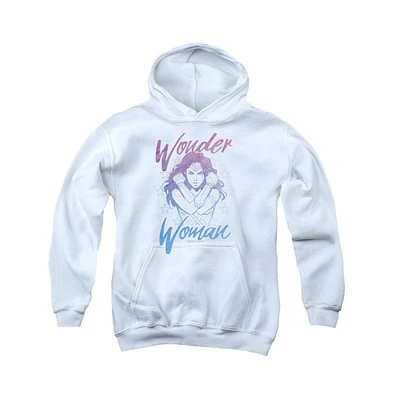 Wonder Woman Movie Youth Retro Stance Pull Over Hoodie / Hooded Sweatshirt