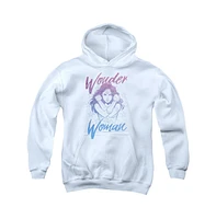 Wonder Woman Movie Youth Retro Stance Pull Over Hoodie / Hooded Sweatshirt