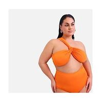 Rebdolls Plus Size Aqua High Waist Bikini Bottom