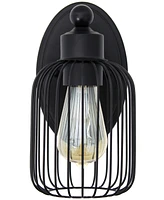 Lalia Home Ironhouse 10.5" One Light Industrial Decorative Cage Wall Sconce Uplight Downlight Wall Mounted Fixture