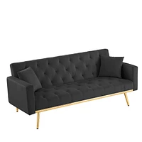 Convertible Folding Futon Sofa Bed, Sleeper Sofa Couch For Compact Living Space