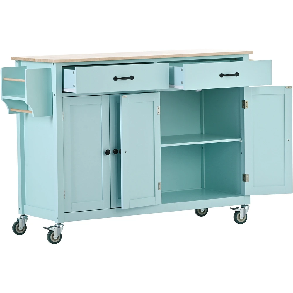 Wood Top Kitchen Island Cart