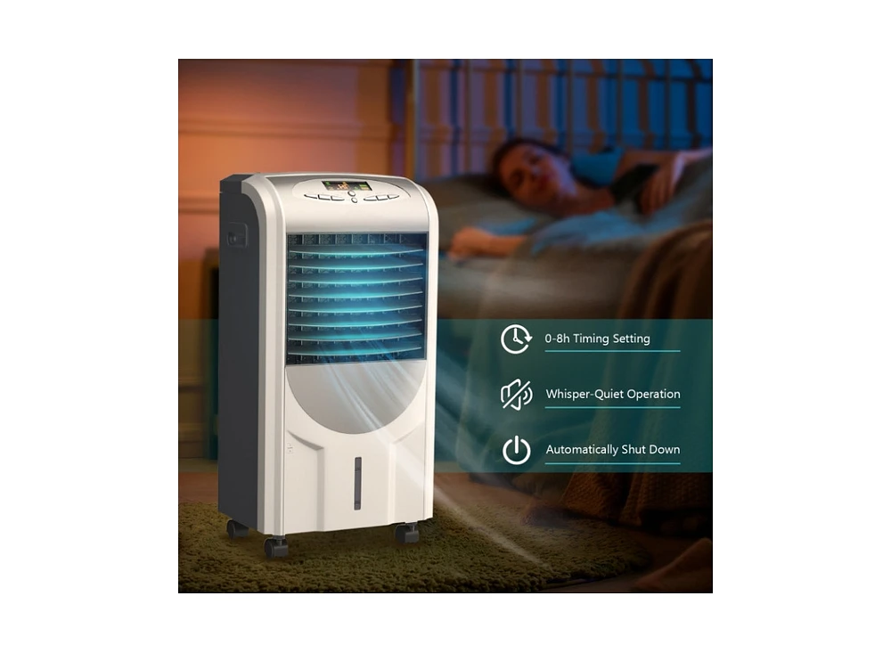 3-in-1 Air Cooler Fan with Heating and Humidifying Functions, Compact Design