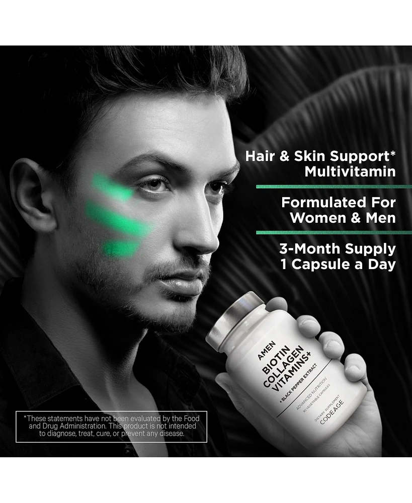 Amen Biotin Collagen Vitamins+ 10,000 mcg Biotin Supplement