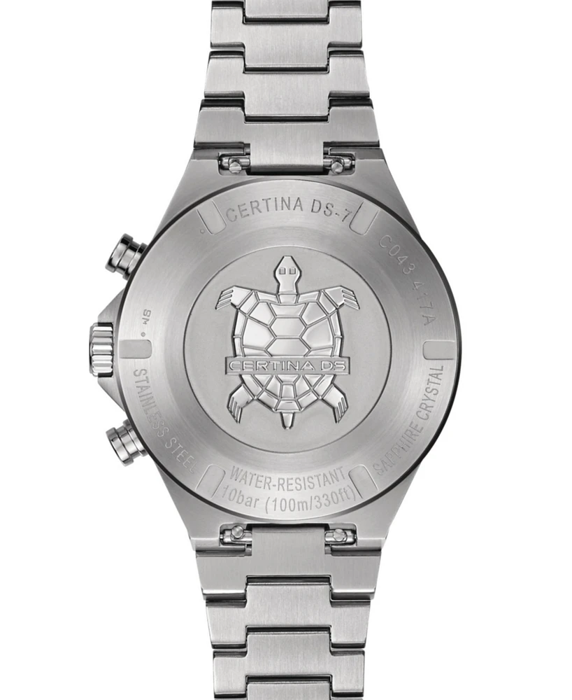 Certina Men's Swiss Chronograph Ds-7 Stainless Steel Bracelet Watch 41mm