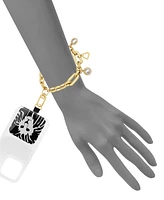Anne Klein Women's Gold-Tone Alloy Metal Charm Chain Link Wrist Strap designed for iPhone
