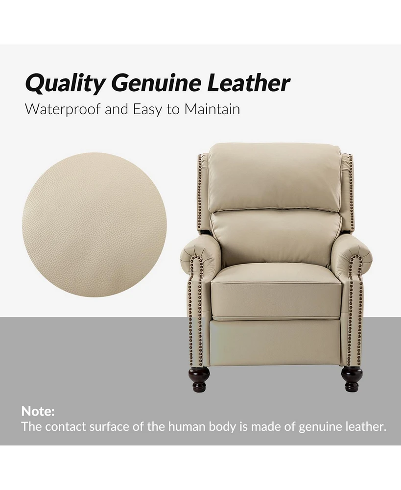 Franco Genuine Leather Manual Recliner