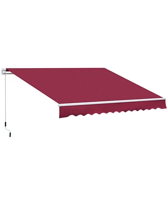 Outsunny 12' x 8' Retractable Awning Patio Awning Sun Shade Shelter,