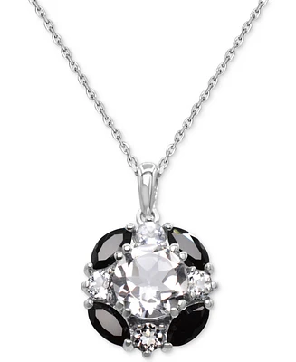 Multi-Gemstone Round Cluster 18" Pendant Necklace (3-3/8 ct. t.w.) Sterling Silver (Also Alternative Multi-Gemstone)