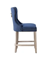 WestinTrends Tufted Velvet Counter Stool (Set of 2)