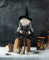 Glitzhome 29"H Halloween Fabric Dressed Witch Sitter