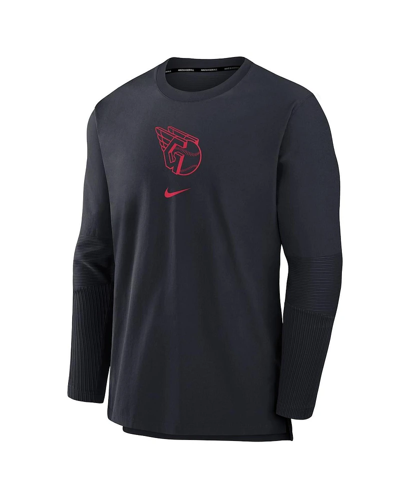 Nike Men's Navy Cleveland Guardians Authentic Collection Player Performance Pullover Sweatshirt