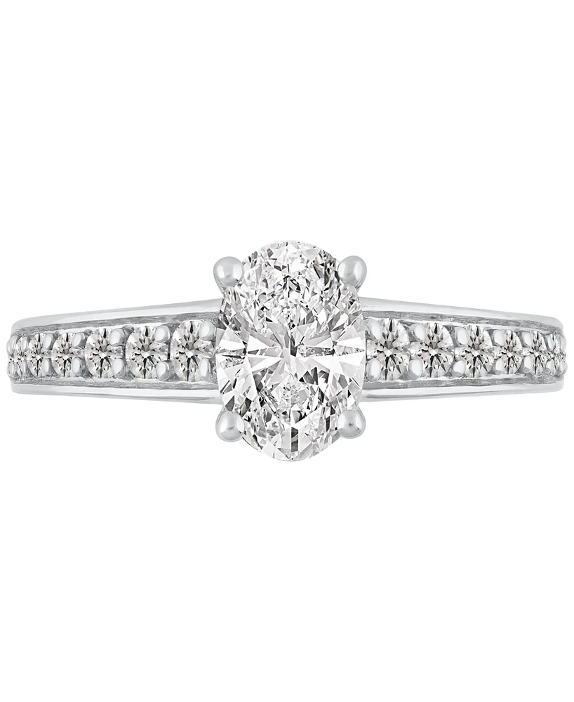 Gia Certified Diamond Oval Engagement Ring (1-1/2 ct. t.w.) in 14k White Gold