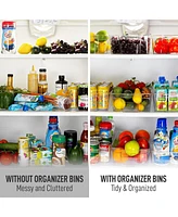 4 Pack Large Clear Fridge Organizers and Storage