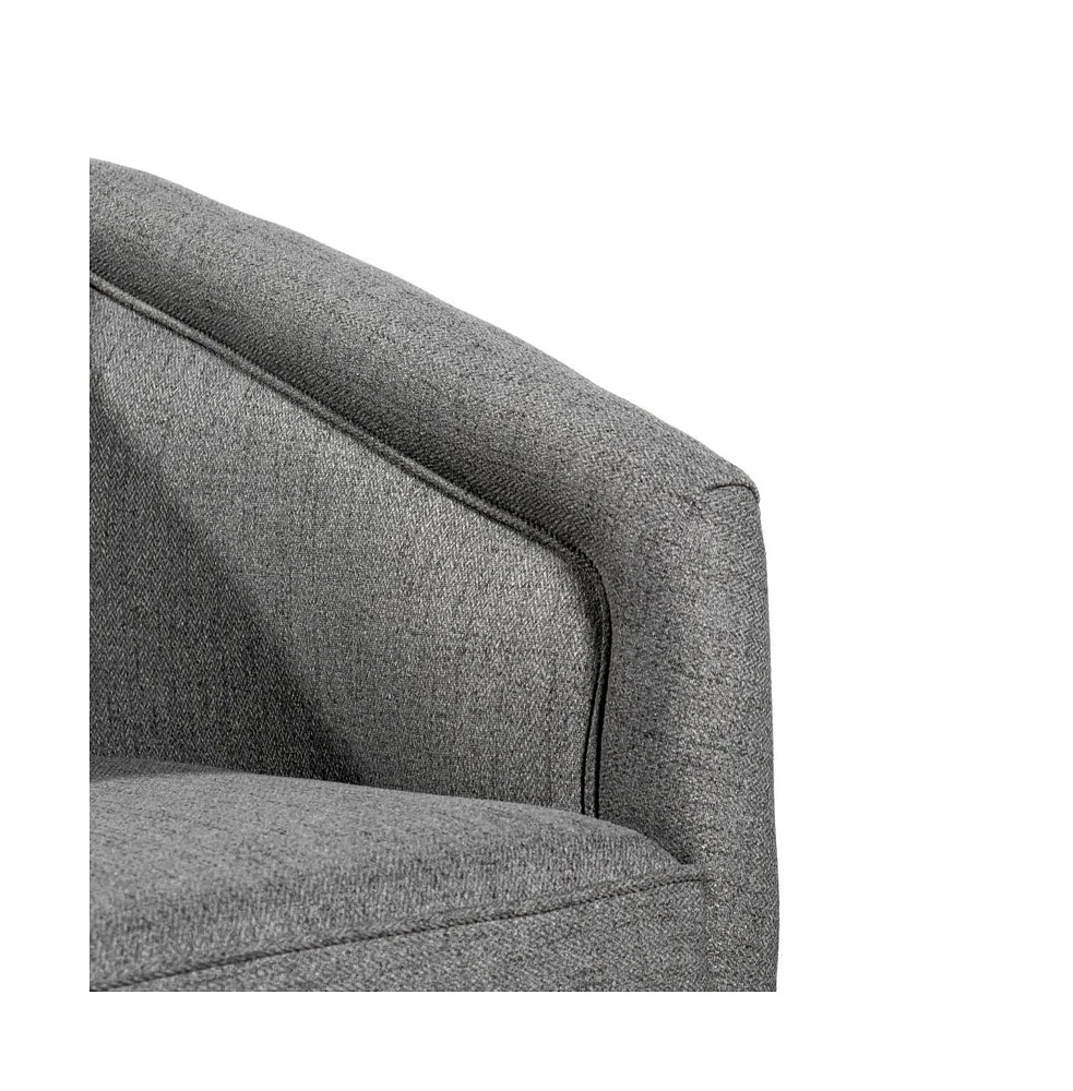 Wyn Upholstered Club Style Barrel Chair With Sloped Armrests And 360 Degree Swivel Base A Vinyl Wrap