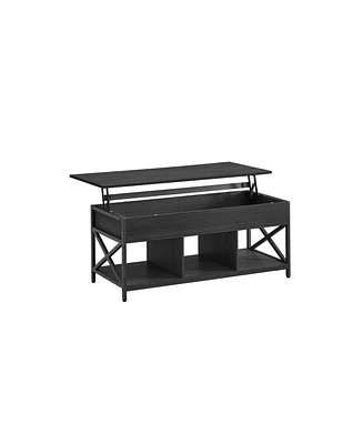 Lift-Top Industrial Coffee Table with Hidden Compartments for Small Spaces