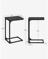 Slim C-Shaped End Table for Sofa or Bedside Use, Ideal as Snack Tv Tray